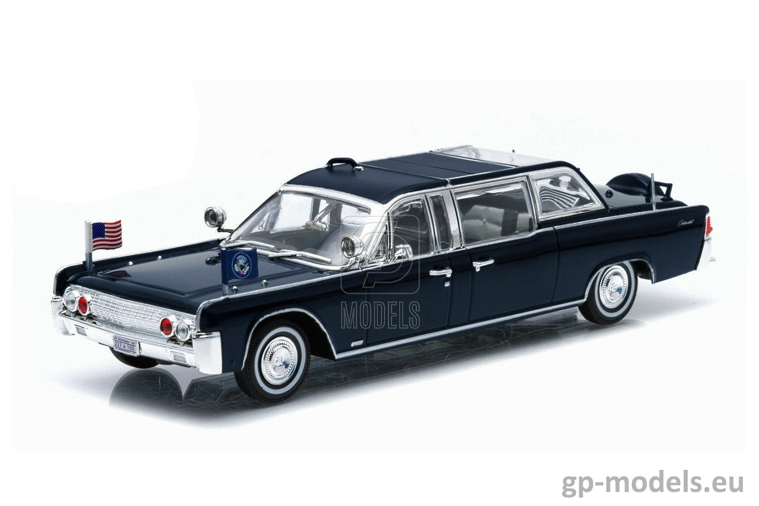 Kennedy Demokrat 1//43 Modell Auto mit individiuellem Wunschkennzeichen Greenlight Lincoln Continental SS-100-X 1961 John F