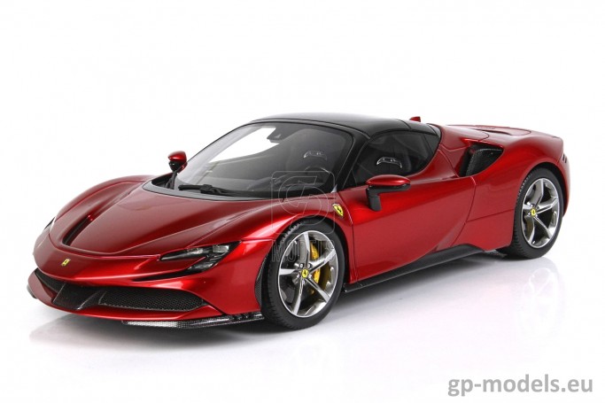 sport car model Ferrari SF90 Spider Closed Roof (2020), BBR 1:18, BBR 18196D-VET