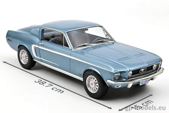 diecast classic muscle car model Ford Mustang Fastback GT (1968), Norev 1:12, 122703, 3551091227038