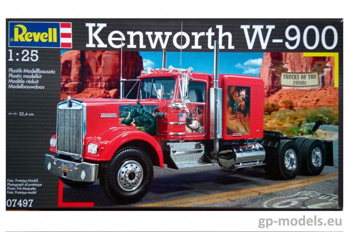model plastic kit, Kenworth W900 truck SUA (1977), Revell 1:25, 07497