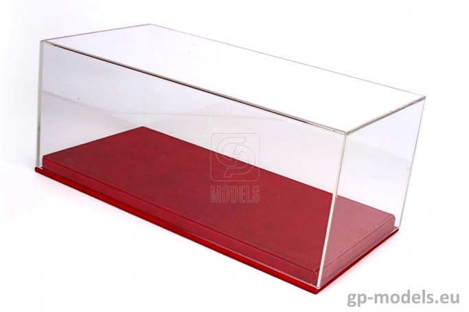 Showcase for model cars, red leatherette base, BBR 1:18