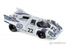 Macheta auto metalica curse clasica Porsche 917K Martini Le Mans 24h (1971), scara 1:18, Norev 187588, 3551091875888
