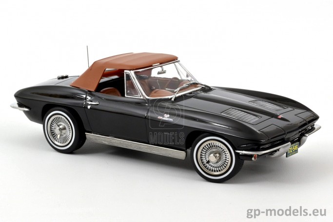 Diecast classic sport model car Chevrolet Corvette C2 Sting Ray Cabriolet (1963), scale 1:18, Norev 189055, 3551091890553